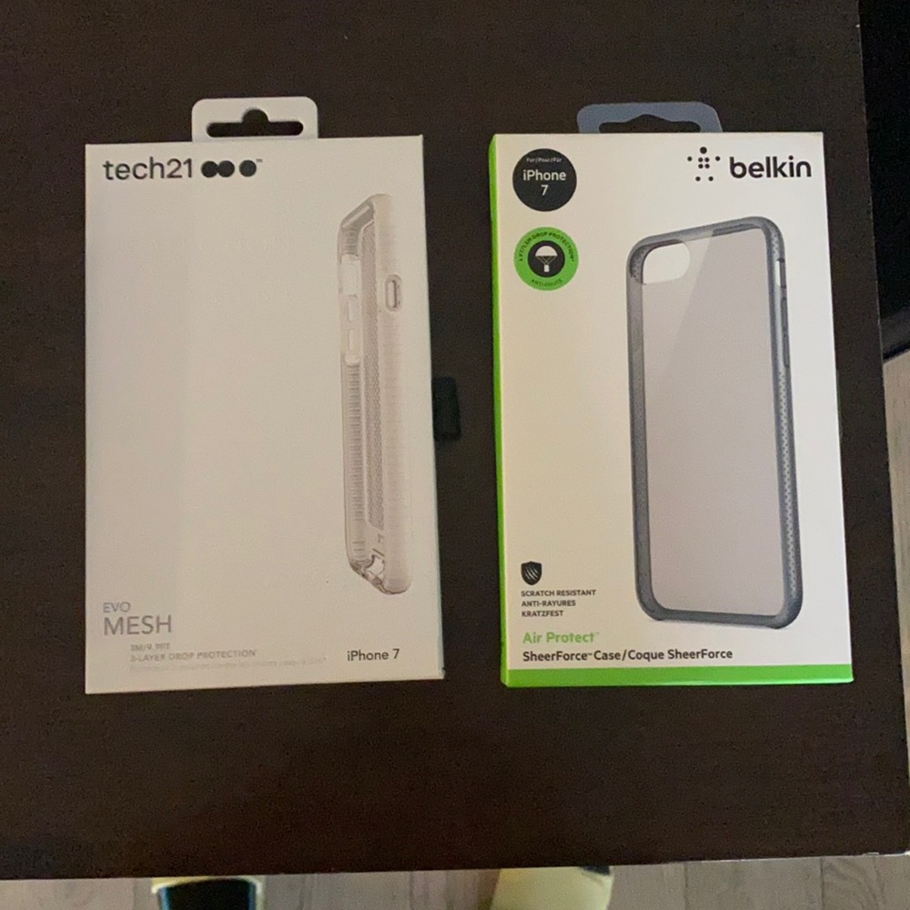 Tech21 evo mesh & belkin sheer force case iPhone 7